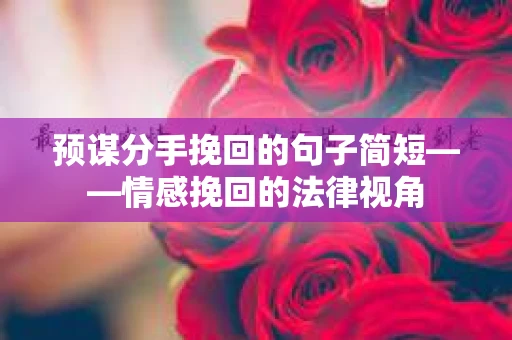 预谋分手挽回的句子简短——情感挽回的法律视角