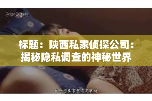 标题：陕西私家侦探公司：揭秘隐私调查的神秘世界