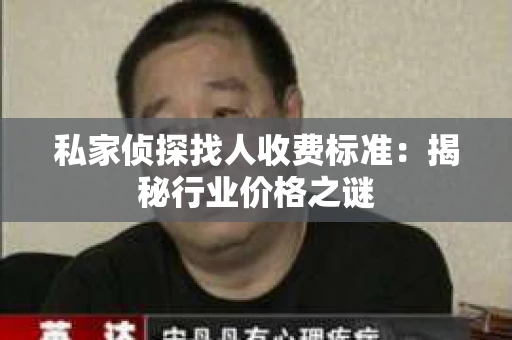 私家侦探找人收费标准：揭秘行业价格之谜