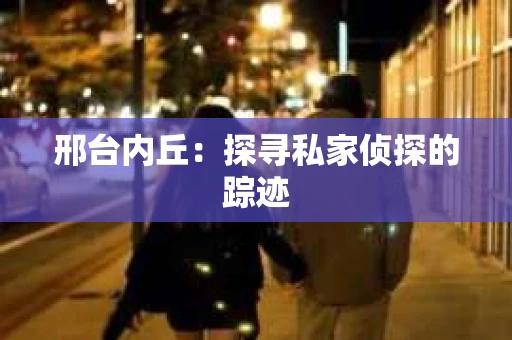 邢台内丘：探寻私家侦探的踪迹