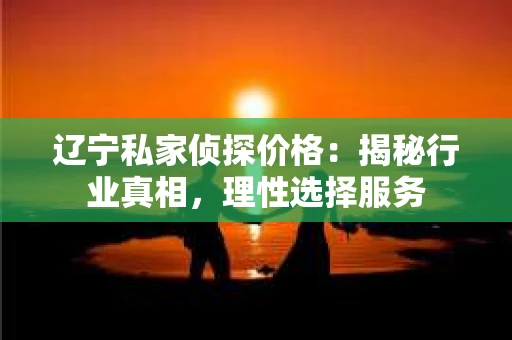辽宁私家侦探价格：揭秘行业真相，理性选择服务