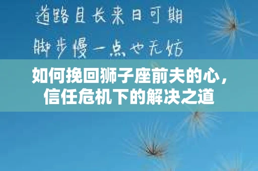 如何挽回狮子座前夫的心，信任危机下的解决之道