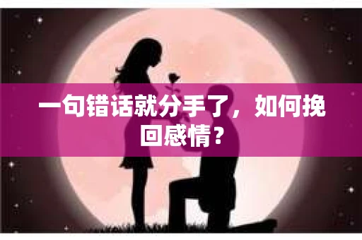 一句错话就分手了，如何挽回感情？